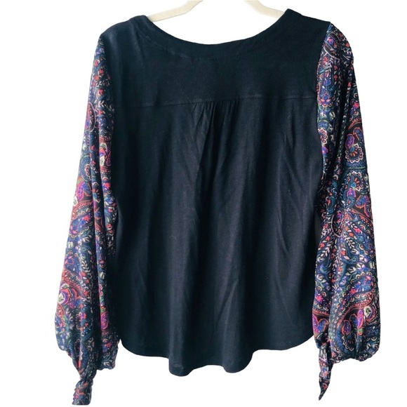 Anthropologie Maybelle Womens Size S Balloon Sleeve Paisley Print Top Boho - Picture 7 of 8